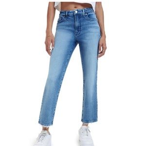 Good American Good Icon High Waist Crop Straight Leg Jean Sz 14
